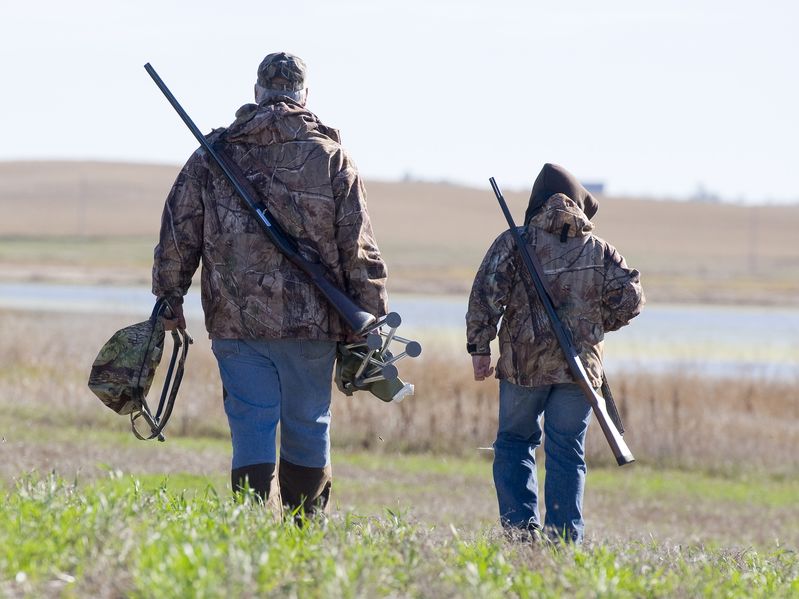 father and son hunting